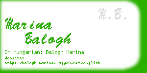 marina balogh business card